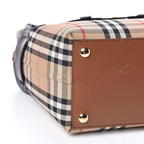 BURBERRY Calfskin Vintage Check Triple Stud Mini Belt Bag 